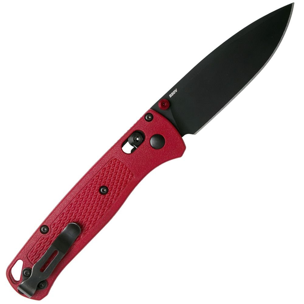 Benchmade - 535BK-2001 Bugout Knife - Drop-Point Blade - Plain Edge - Red Grivory Handle