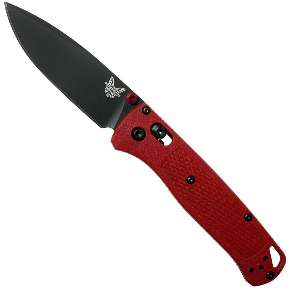 Benchmade - 535BK-2001 Bugout Knife - Drop-Point Blade - Plain Edge - Red Grivory Handle