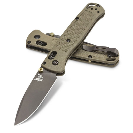 Benchmade - Bugout 535 Folding Knife for Everyday Carry and Camping - Drop-Point Blade - Plain Edge - Coated Finish - Sand Handle