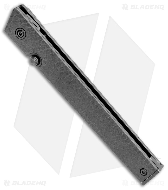 CRKT CEO BLACKOUT Folding Pocket Knife - Low Profile Gentleman's Knife - Everyday Carry - Satin Blade - Ball Bearing Pivot - Liner Lock - Reinforced Fiber Handle - Deep Carry Pocket Clip 7096