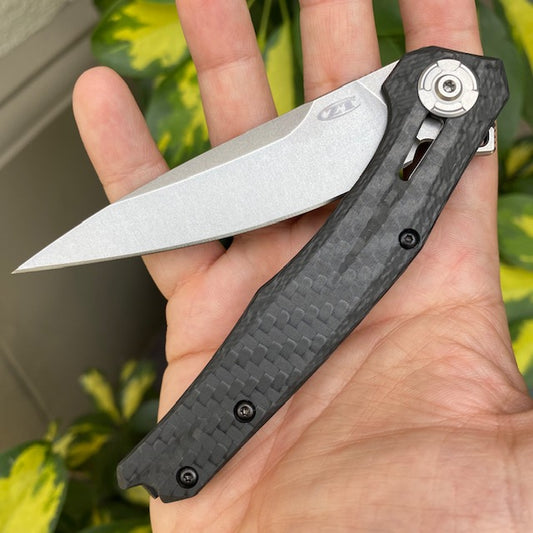 Zero Tolerance 0707 Folding Knife - Carbon Fiber - CPM 20CV Blade Steel - Tuned Detent System for Smooth Opening - 3.5 Inch Drop Point Blade