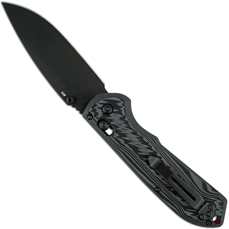 Benchmade 560BK-1 - Freek 560-1 - EDC Folding Knife - Drop-Point Blade - Manual Open - Axis Locking Mechanism - Coated Gray/Black