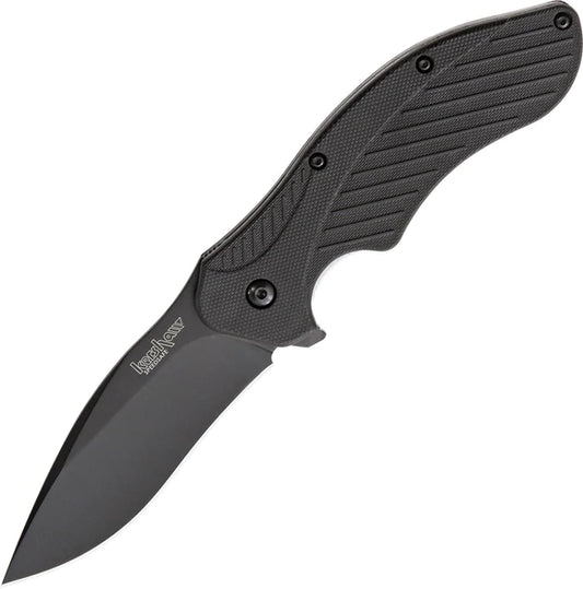 Kershaw Clash Pocket Knife - Blacked out (1605CKT) - 3.1” Stainless Steel Blade with Black-Oxide Coating - Glass-Filled Nylon Handle with SpeedSafe Opening and Reversible Pocketclip - 4.3oz