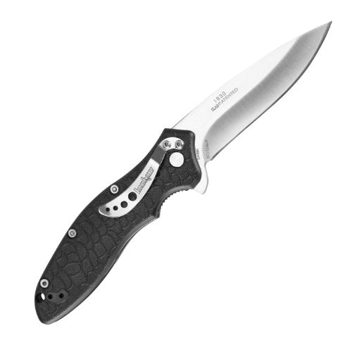 Kershaw Oso Sweet (1830) Folding Pocketknife with Satin-Finished 3.1-Inch 8Cr13MoV Stainless Steel Blade - Glass-Filled Nylon Handle - SpeedSafe Assisted Open - Liner Lock - Reversible Pocketclip - 3.2 OZ. - Black