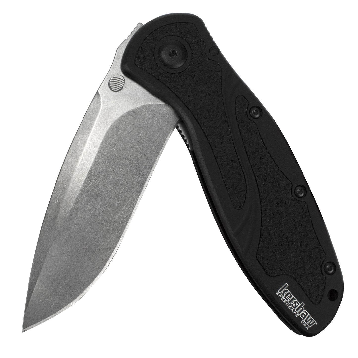 Kershaw Blur S30V Folding Pocket Knife (1670S30V); 3.4” S30V Blade with Stonewashed Finish and Aluminum Handle with Trac-Tec - SpeedSafe Assisted Opening, Reversible Pocketclip
